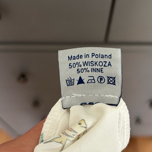 Women's Cream Nautical Print Button Down Shirt - Picture 7 of 7